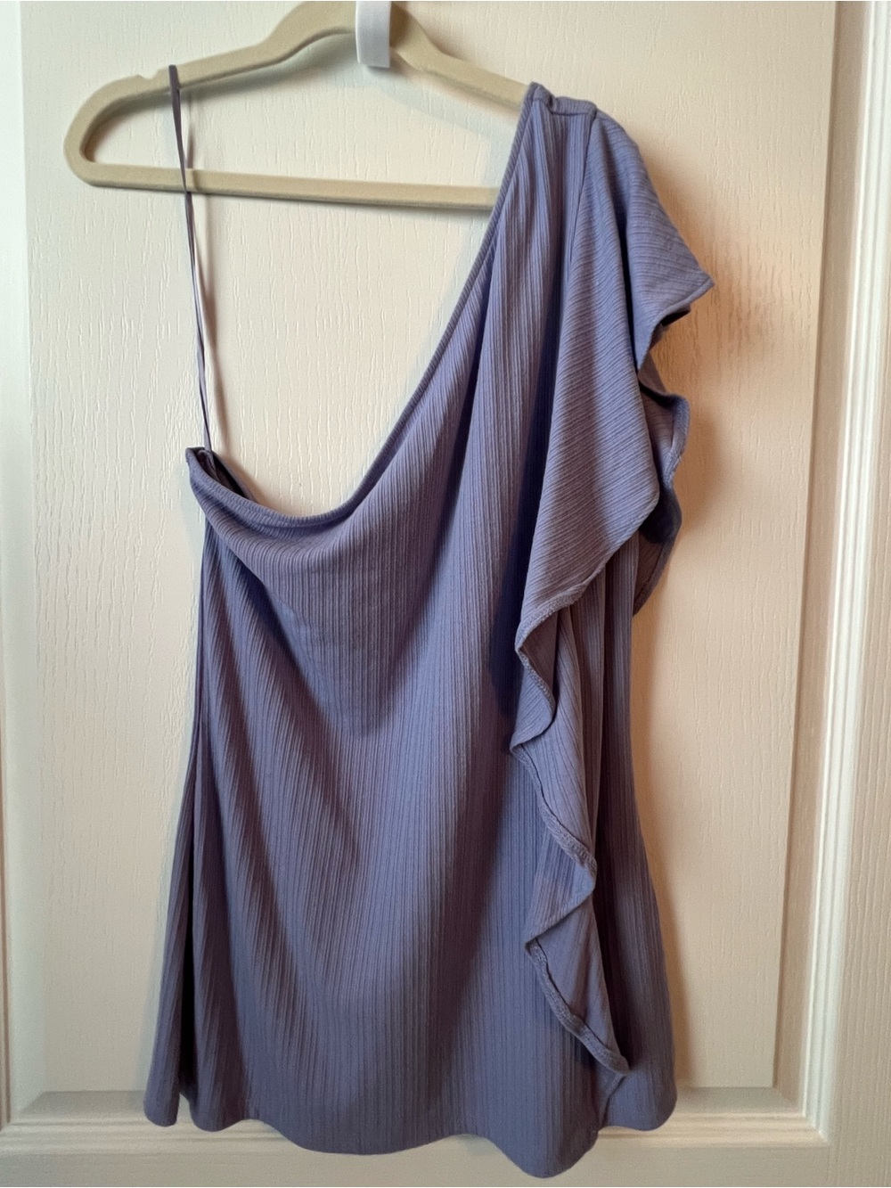 Nine West One-Shoulder Ruffle Top - Lavender